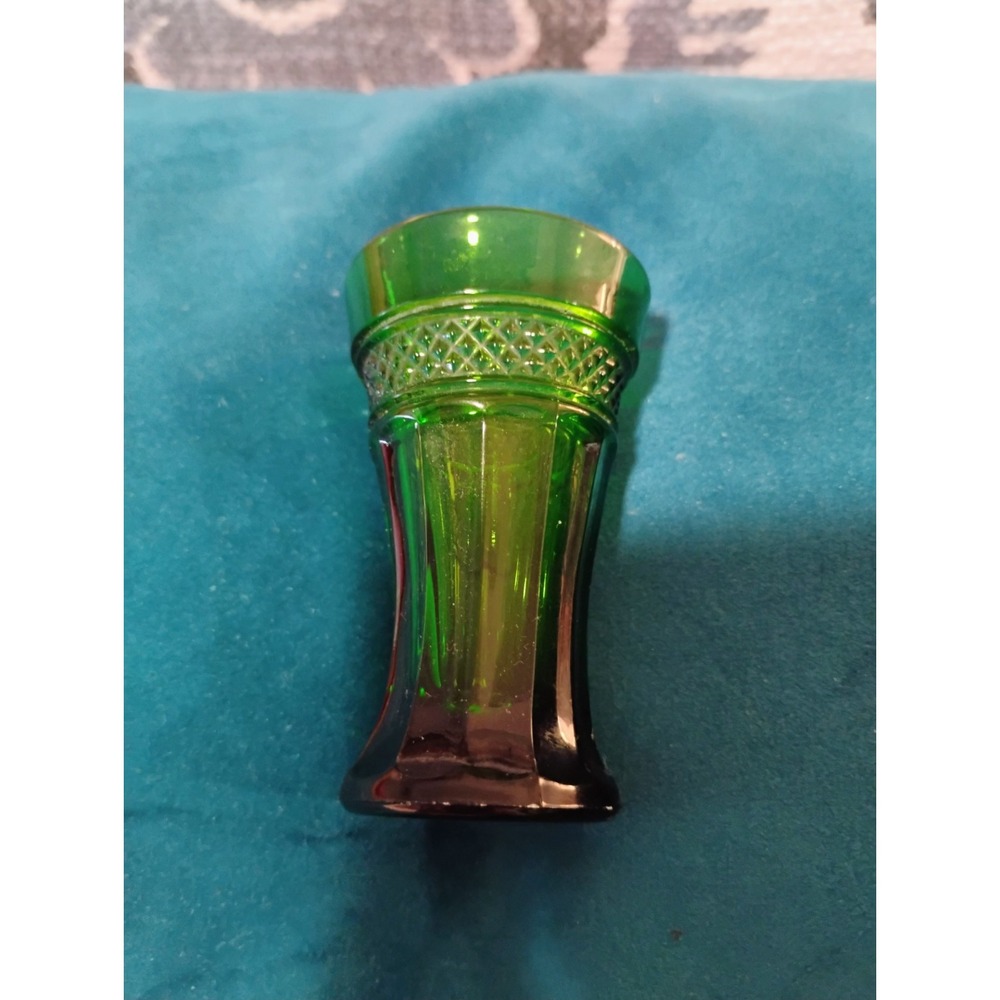 3.5" Vintage Ornamental Shot‎ Glass Unbranded Green 1oz.